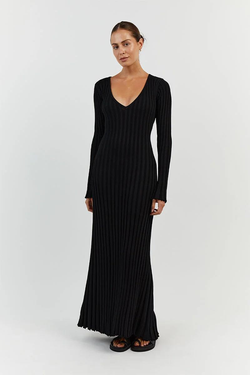 Demi™  V-neck midi dress with sleeves