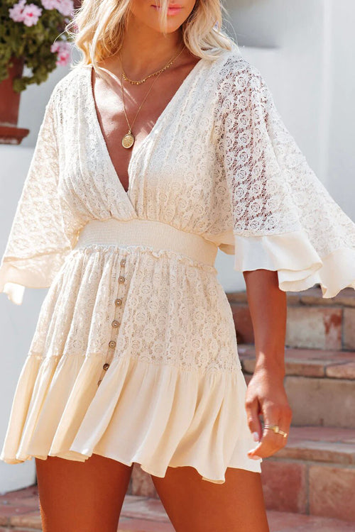 Laylia™ Lace V-Neck Mini Dress