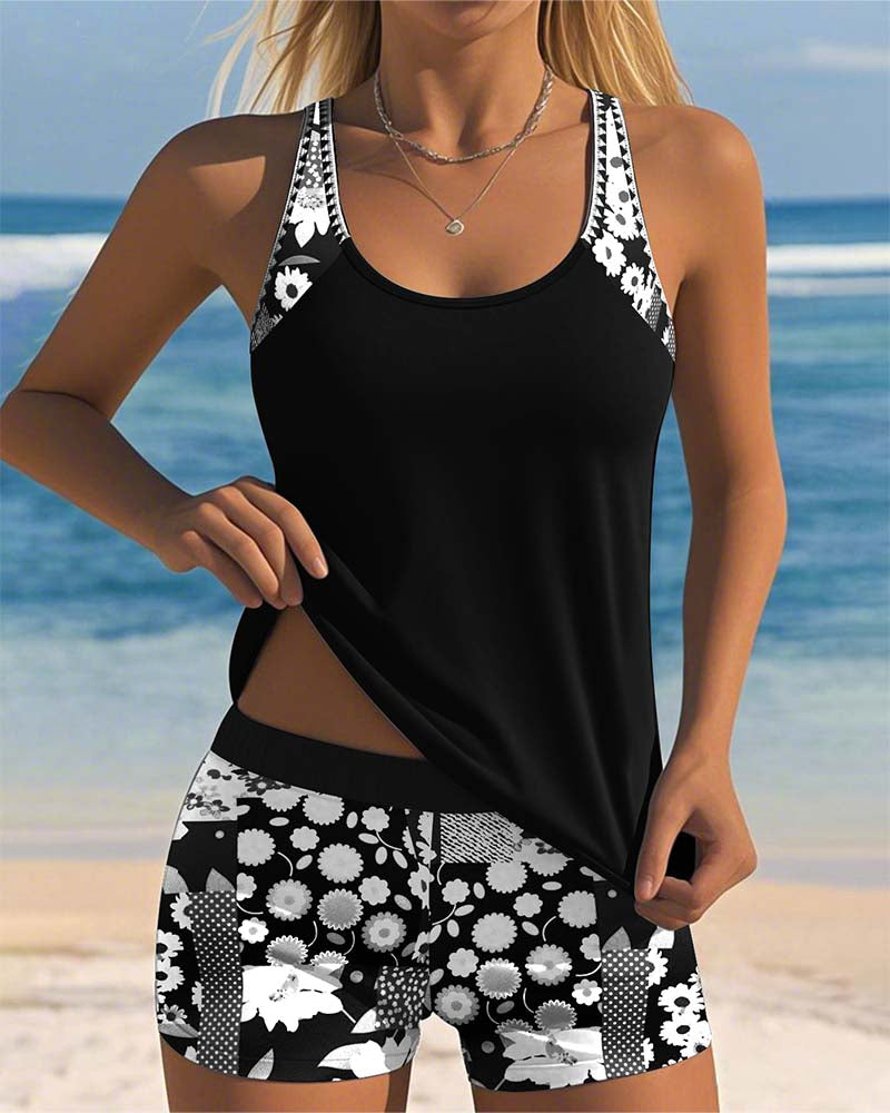 Martha™ Printed Tank & Boxer Swimsuit Set