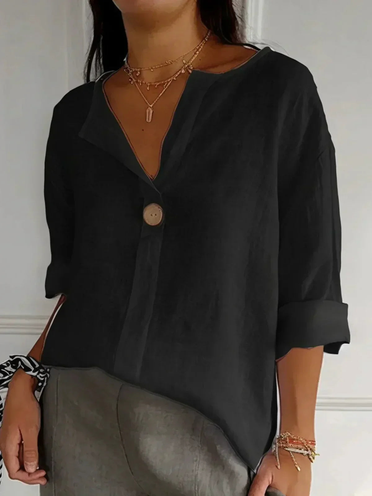 Oprah™ Casual V-Neck Blouse