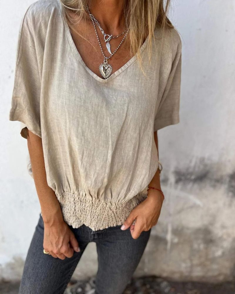 Joandra™  Relaxed V-neck Top
