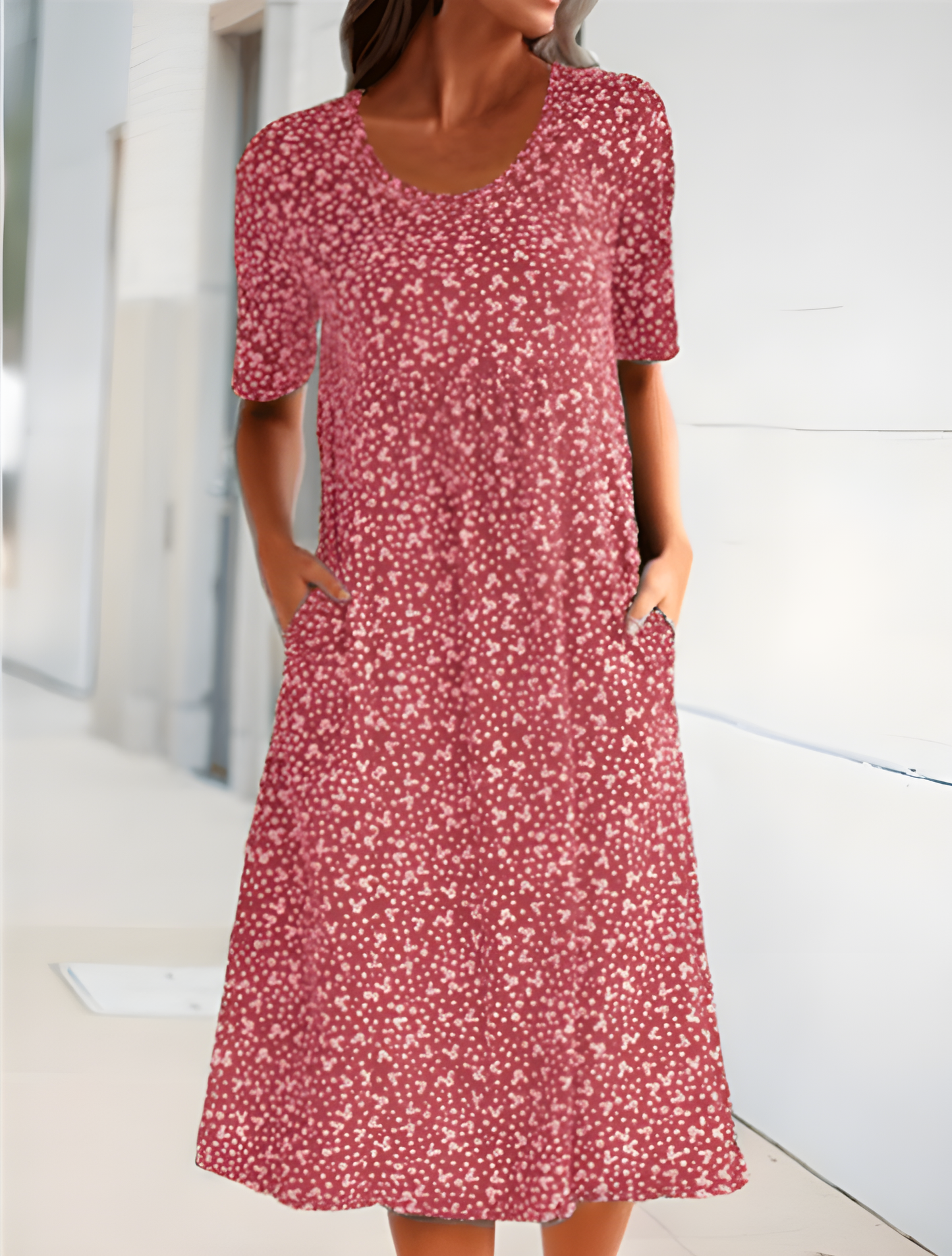 Qahira™  Casual Round Neck Dress