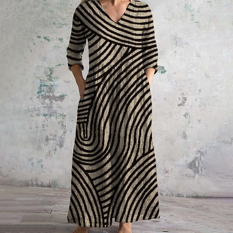 Emberly™ Vintage Striped Dress