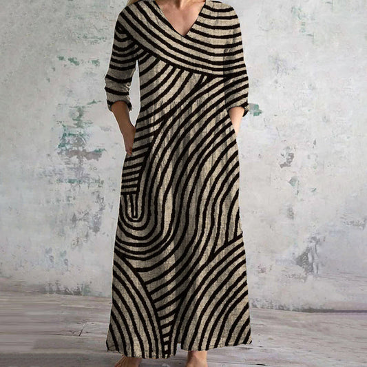Emberly™ Vintage Striped Dress