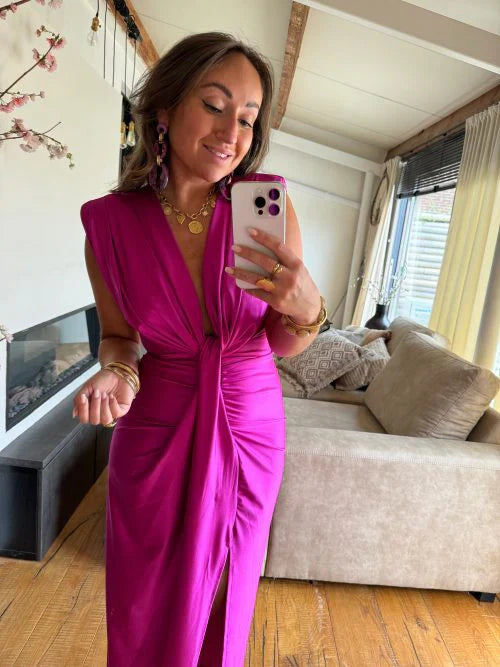 Katida™  Party Dress with Deep V-neck