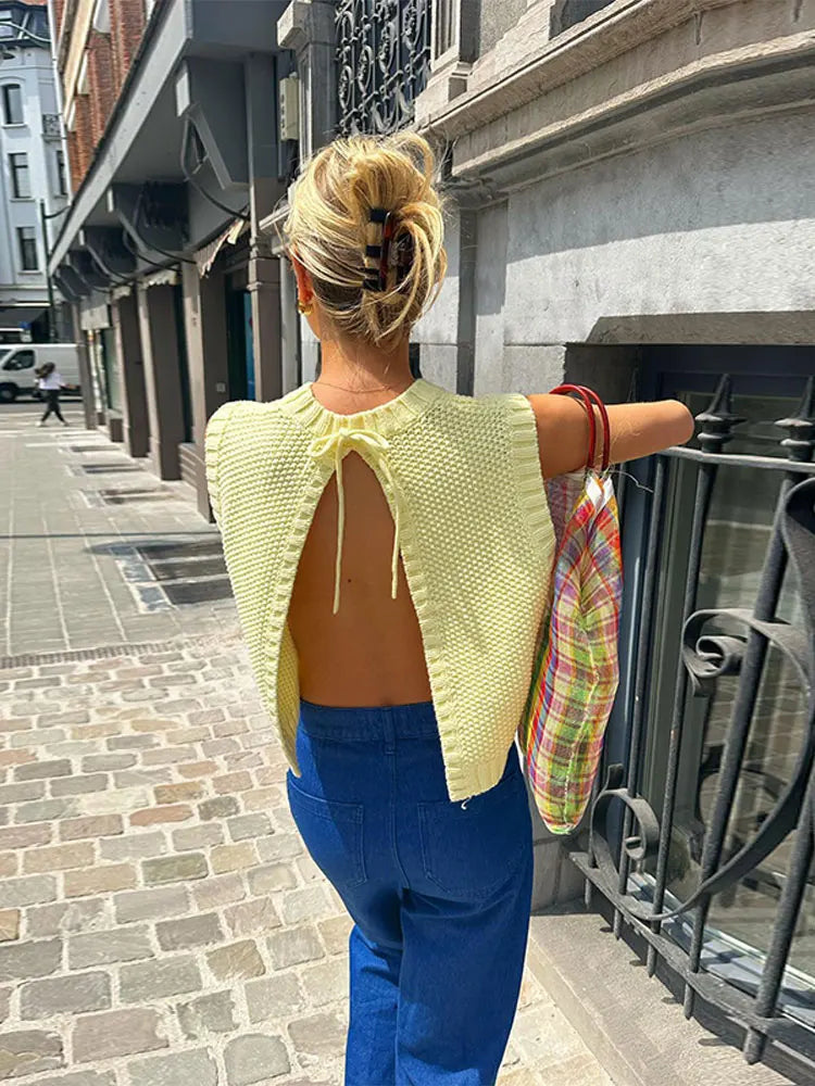 Claudia™  Backless Knit Top