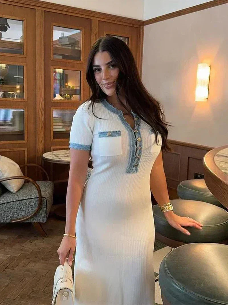 Ellie™ Knit & Denim Dress