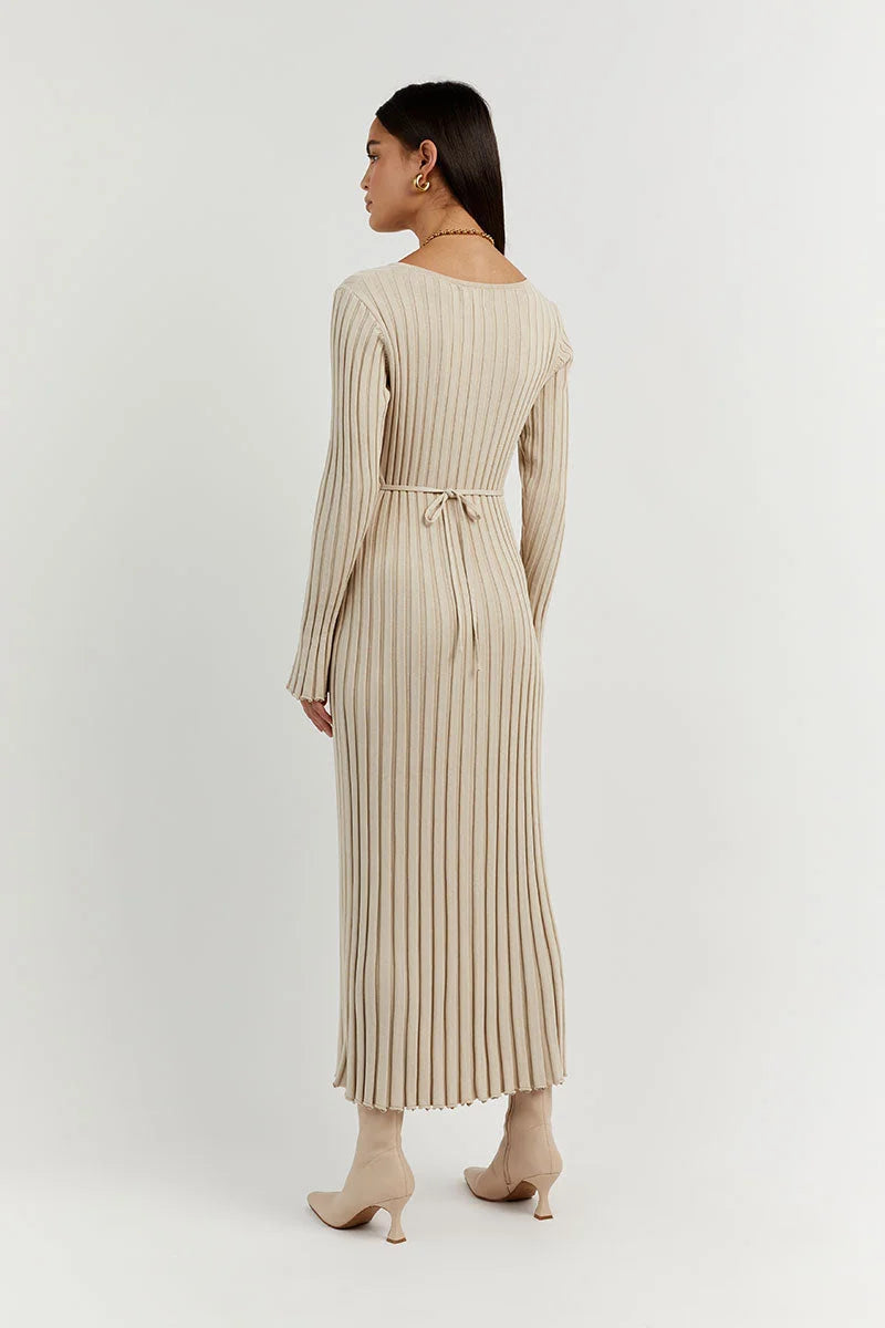 Demi™  V-neck midi dress with sleeves