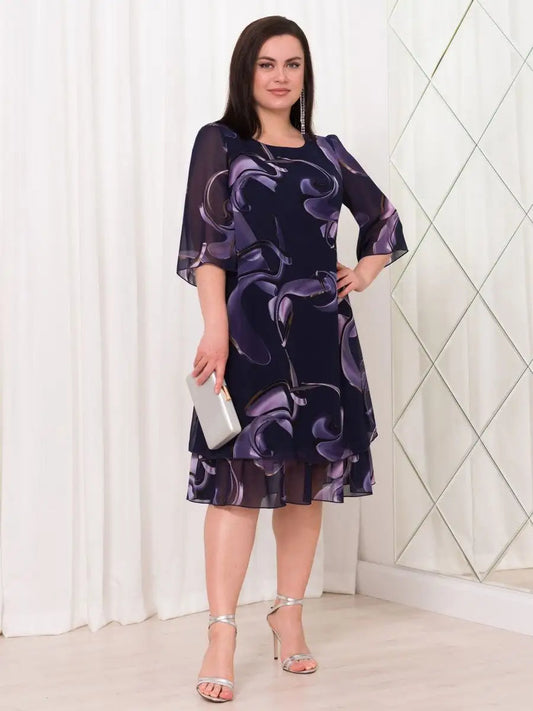 Emma™ Midnight Swirl Chiffon Dress