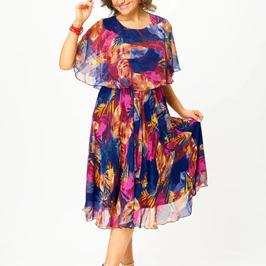Halle™ Comfortable Belly Coverage Chiffon Dress