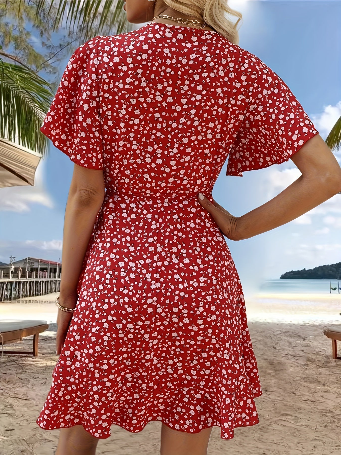 Modern™ Amy Floral Print V-neck Dress