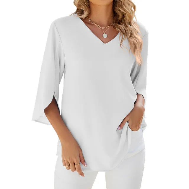 Jadzia™  Relaxed V-neck Blouse