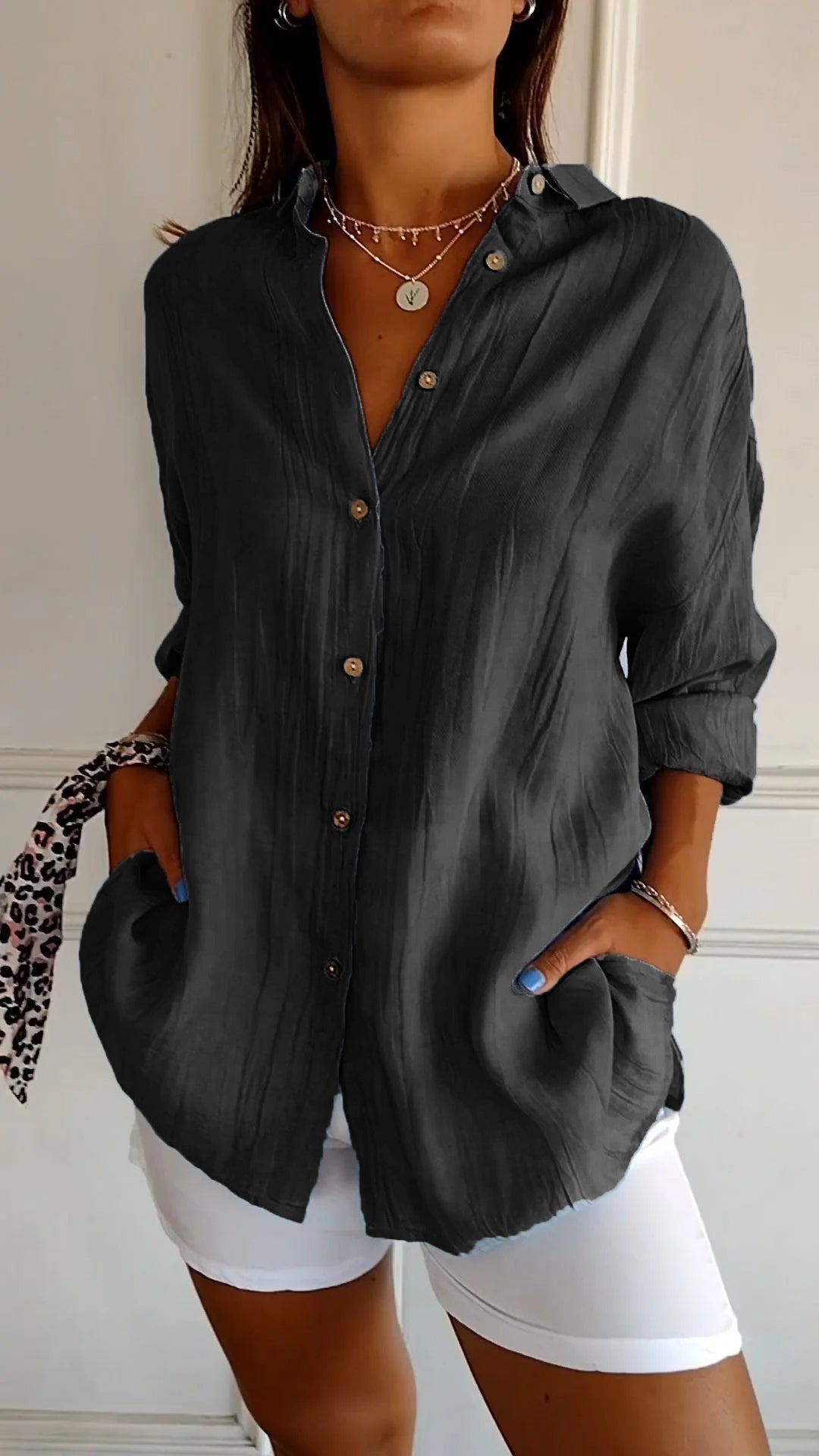Jerusha™  Pleated Classic Blouse
