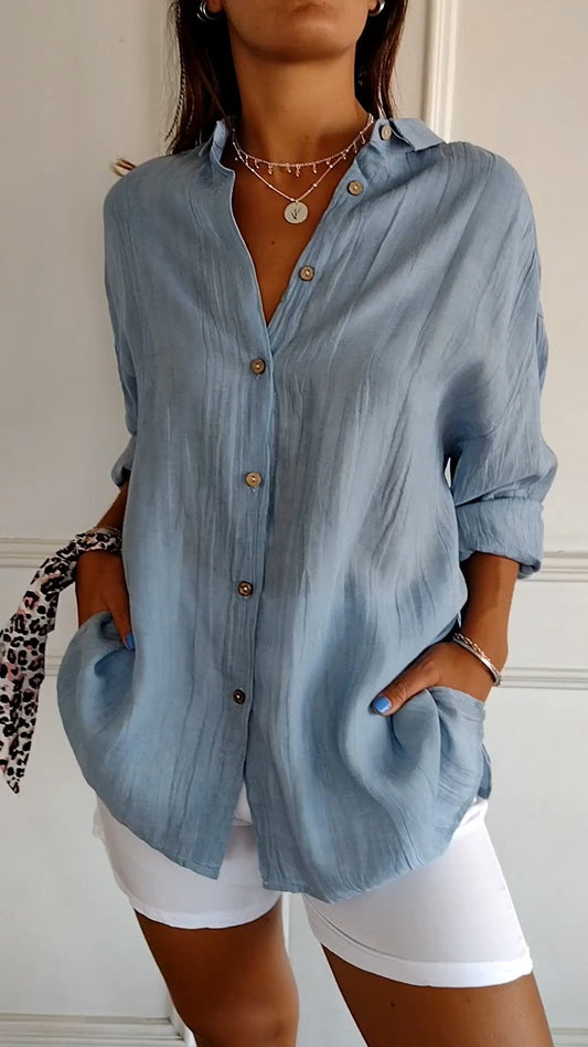 Jerusha™  Pleated Classic Blouse