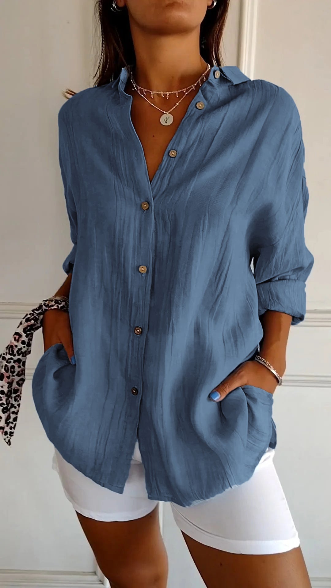 Jerusha™  Pleated Classic Blouse