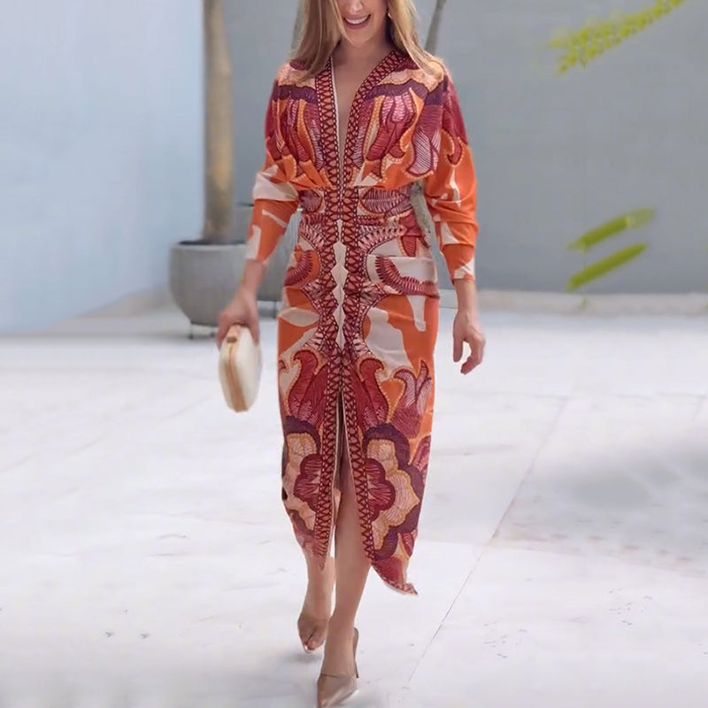 Miles™ Elegant V-Neck Dress